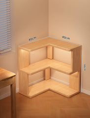 Corner Bookshelf Shelf Floor-to-ceiling Children's Wall Solid Wood Bookcase Household Corner Simple Storage Shelf Locker