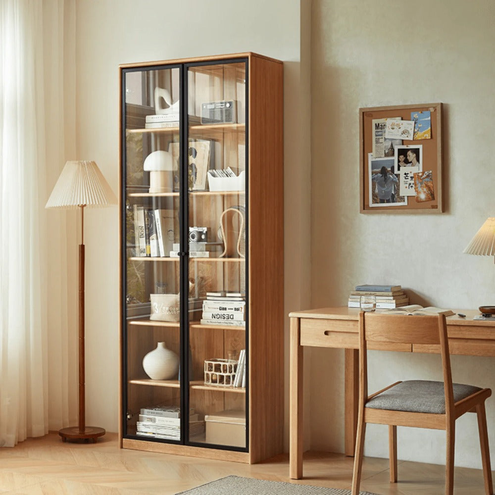 Linsay Ventus Bookshelf with Glass Door, Large