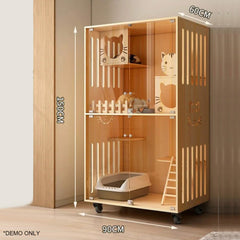 Homelements Cat, Villa Cat House, Cat Cage, Cat Cabinet, Solid Wood, Indoor Home Use, Luxury Cat Nest, Cat House, That Does Not Occupy An Area-Without basin