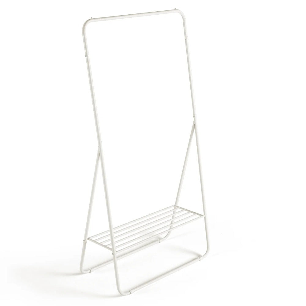 Linsay Pitch Metal Clothes Rack, White