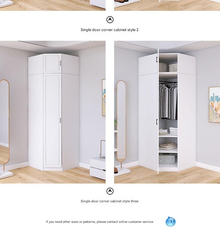 Corner Wardrobe Household Bedroom Small Apartment Solid Wood 90 Degree Master Bedroom Corner 7-character L-shaped Corner Wardrobe Combination Storage