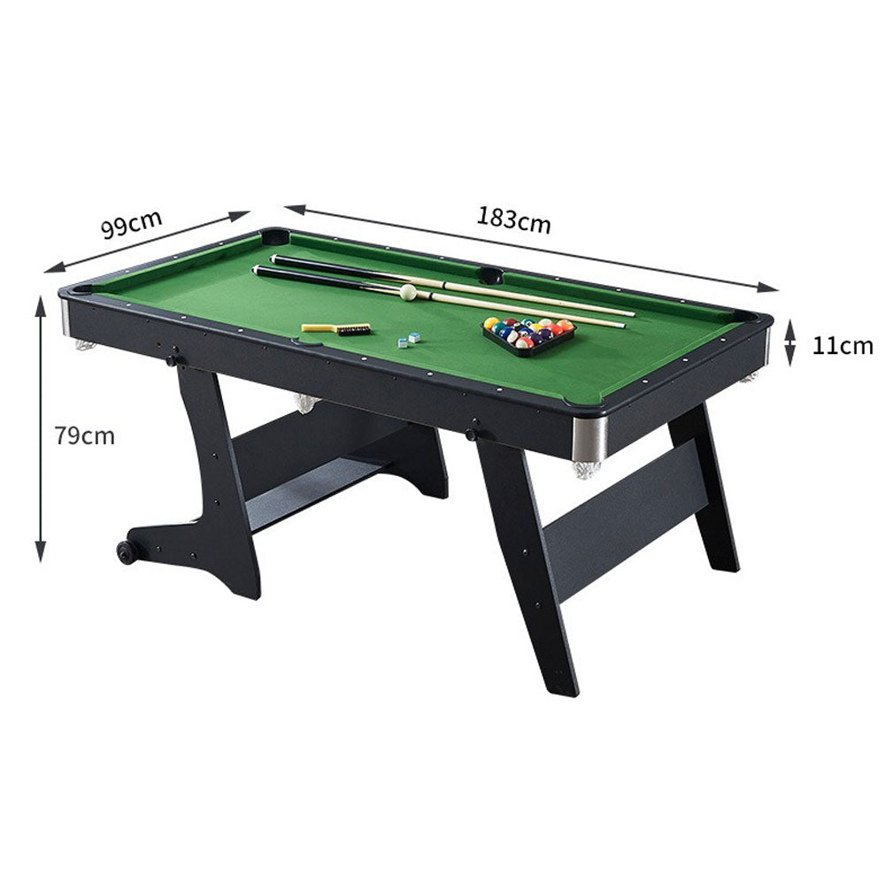 Sports studio 6 feet 1.8 meters indoor folding pool table (for adults and children), snooker table, table tennis table, conference table