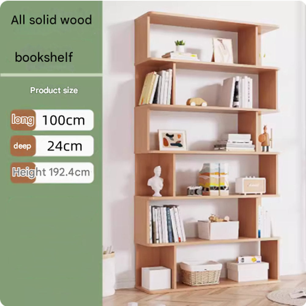 Solid Wood Bookshelf Shelf Simple Modern Children's Storage Locker Multi-layer Locker Simple Book Cabinet