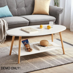 Linsay Juniper Double Layer Coffee Table, Natural & White