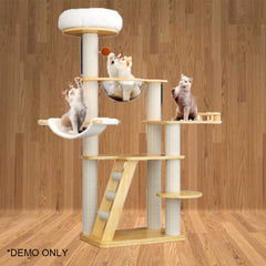 Homelements Solid Wood Four Seasons Universal Cat Bed Cat Villa Big Cat Climbing Frame Pet Bed Cat Shelf Cat Scratching Column Elegant Plush Kitten Wooden Houses Scratching Post Tower Platform Cat Tree