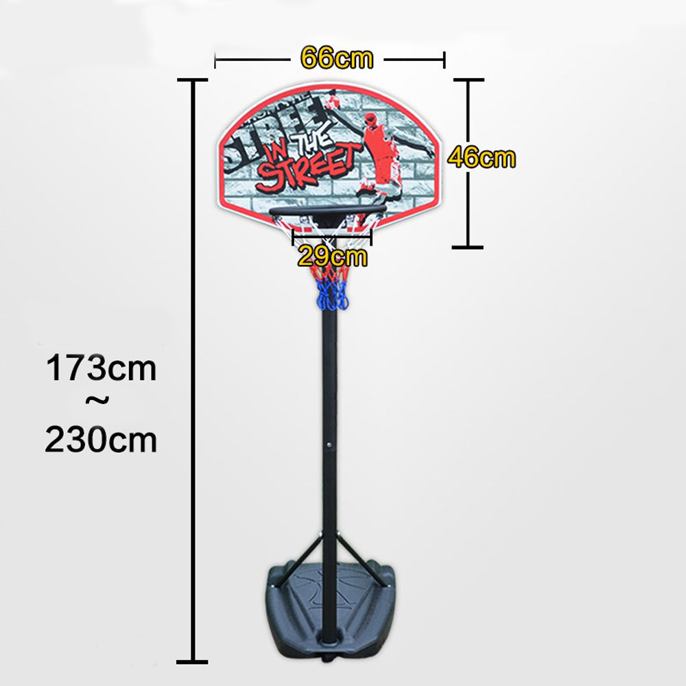 Sports Studio Children's Height Adjustable Basketball Stand Portable Backboard System with 2 Wheels Stuffable Base SBA305-881R