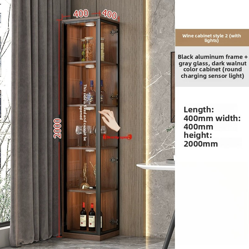 Corner Wine Cabinet Living Room Wall Display Cabinet Triangle Cabinet Household Medieval Style Dining Side Cabinet Locker