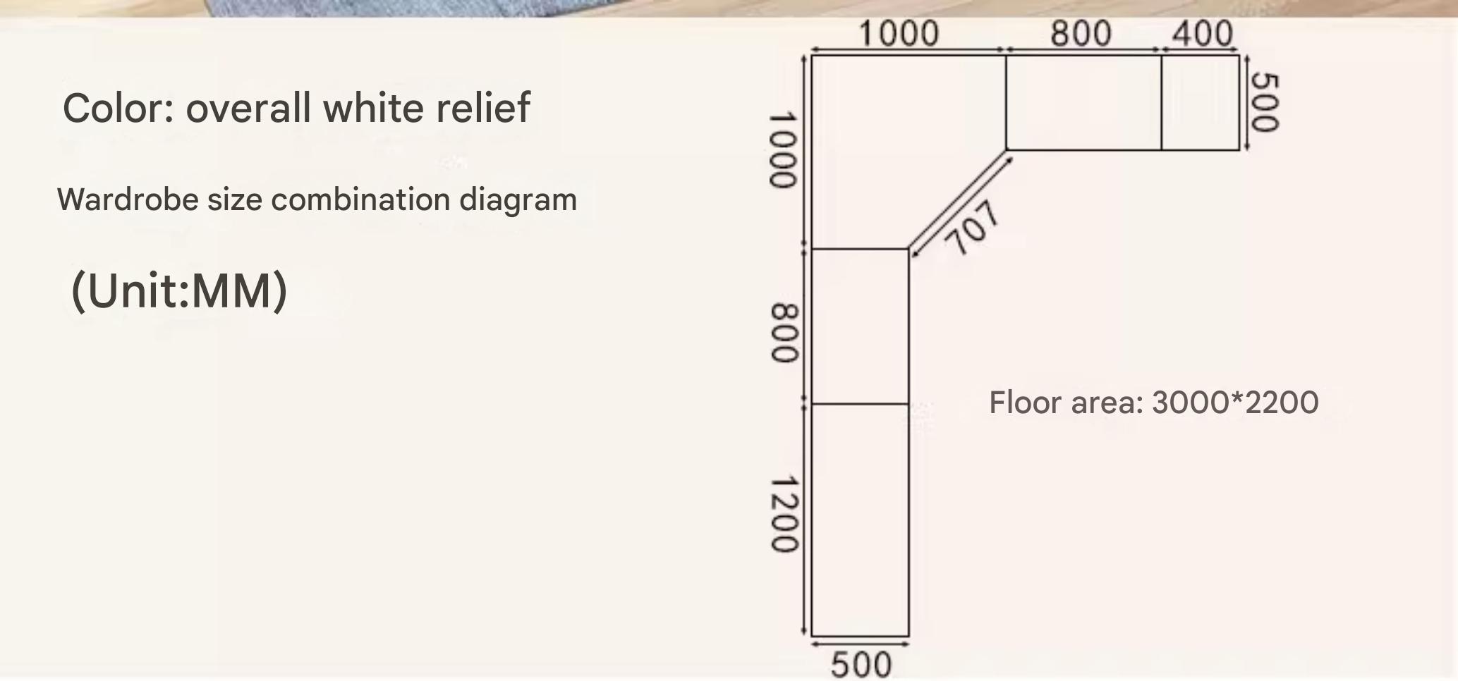 Corner Wardrobe Household Bedroom Small Apartment Solid Wood 90 Degree Master Bedroom Corner 7-character L-shaped Corner Wardrobe Combination Storage