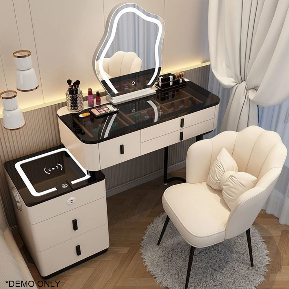 Homelements Smart Dressing Table with Wireless Charging/light Luxury Nordic Bedroom Dressing Table/modern Simple Multifunctional Solid Wood Dressing Table