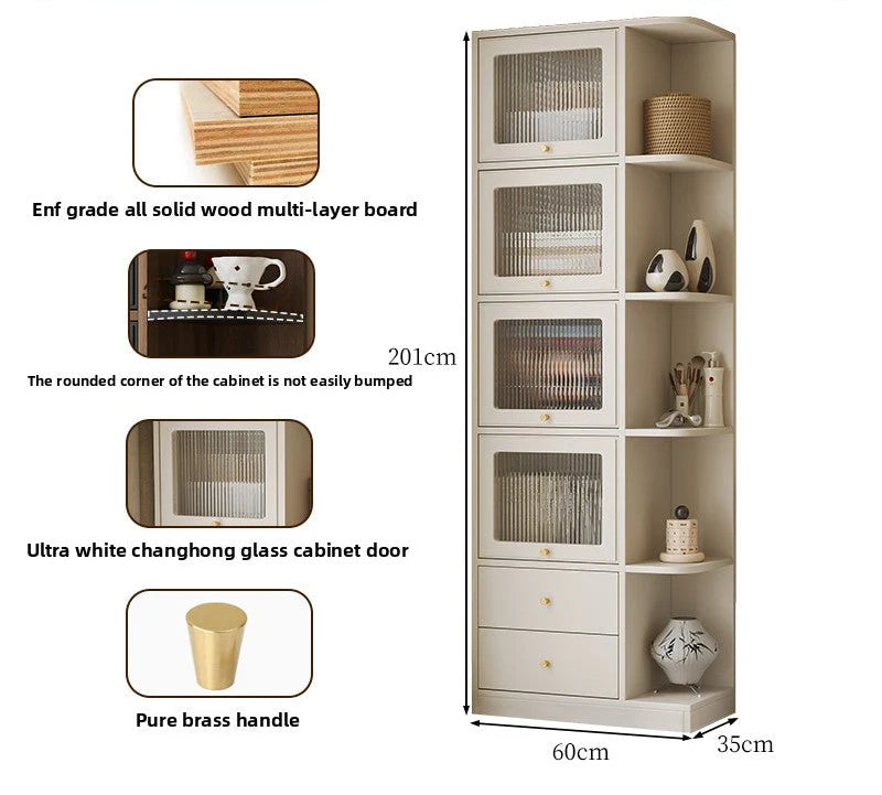 Bay Window Storage Cabinet with Drawers – Multi-Purpose Bedroom, Balcony & Living Room Organizer