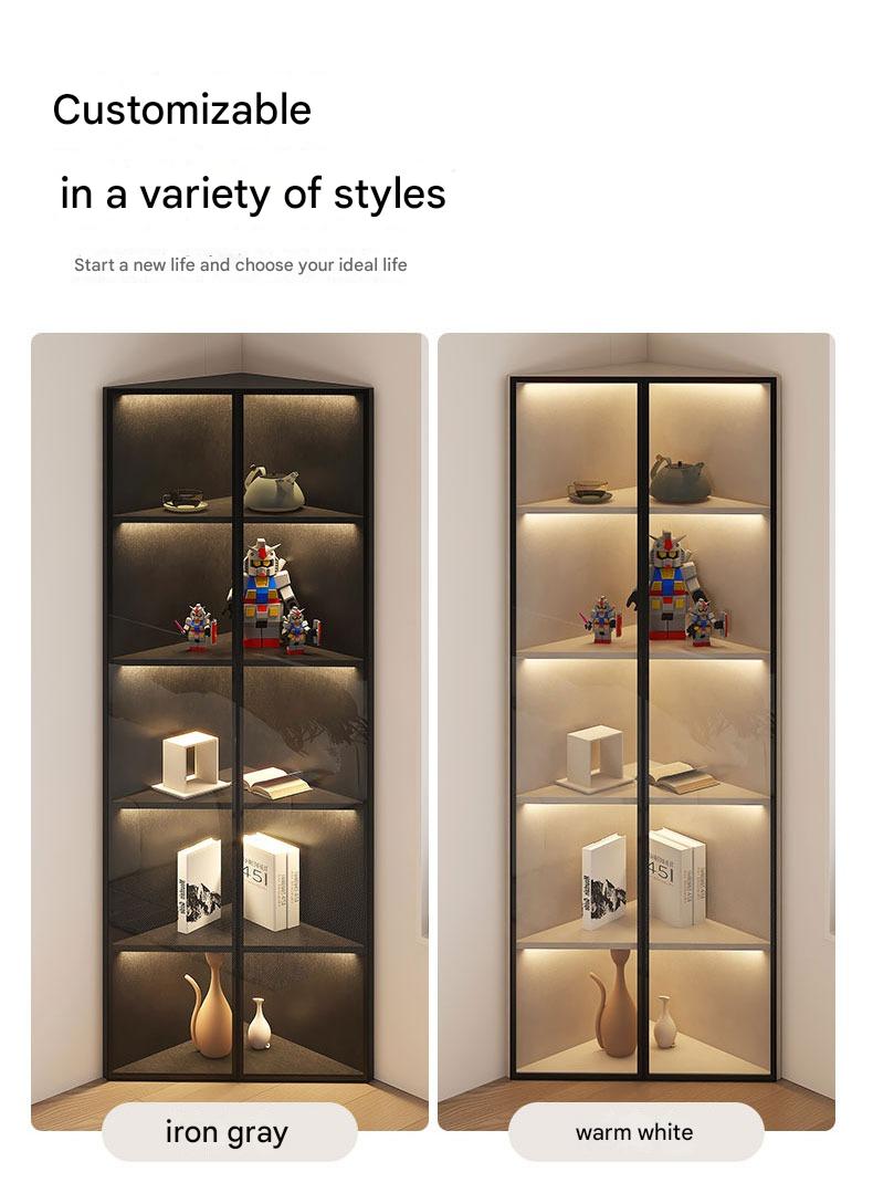 Simple Light Luxury Corner Cabinet Corner Triangle Right Angle Corner Corner Rack Living Room Bedroom Storage Floor Against The Wall