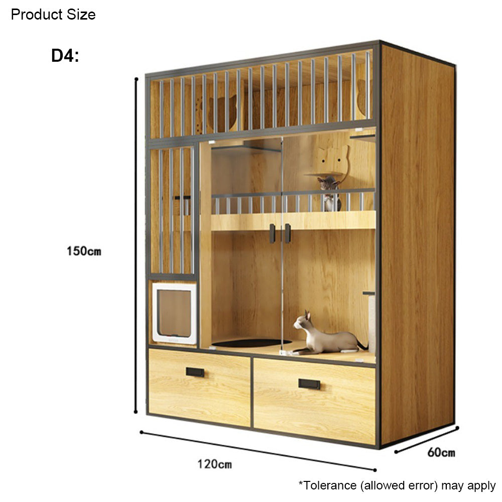 Homelements Luxury Wooden Cat House Cat Villa Home Indoor Pet Cabinet Integrated Cat House Drawer Type Cat Toilet with Built-in Storage Cabinet   Luxury Wooden Cat Furniture Breeding Luxury Cat House Luxury Cat  Pet Villa Nest Bed Cage Display Cage Cabine