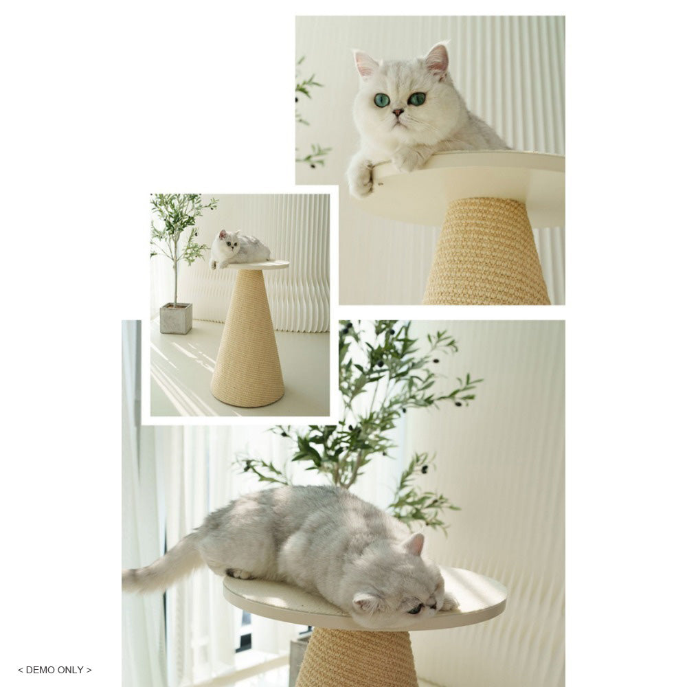 Homelements Cat Scratching Post with A Conical Sisal Design Imported and Durable Featuring A Round Top Platform