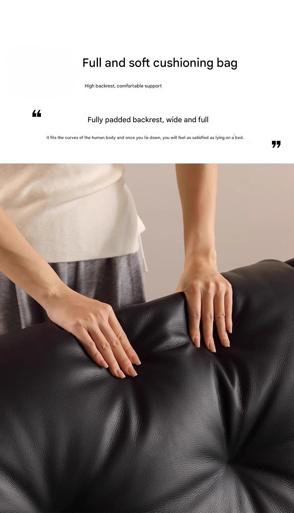 Medieval Black Straight Leather Sofa