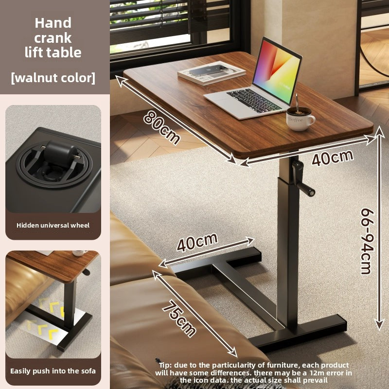 Bedside Table Removable Lifting Computer Table Living Room Sofa Side Folding Table Desk Home Bedroom Bedside Study Table Writing Table Removable Table Girls Small Simple Rental Table