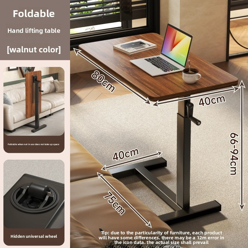 Bedside Table Removable Lifting Computer Table Living Room Sofa Side Folding Table Desk Home Bedroom Bedside Study Table Writing Table Removable Table Girls Small Simple Rental Table