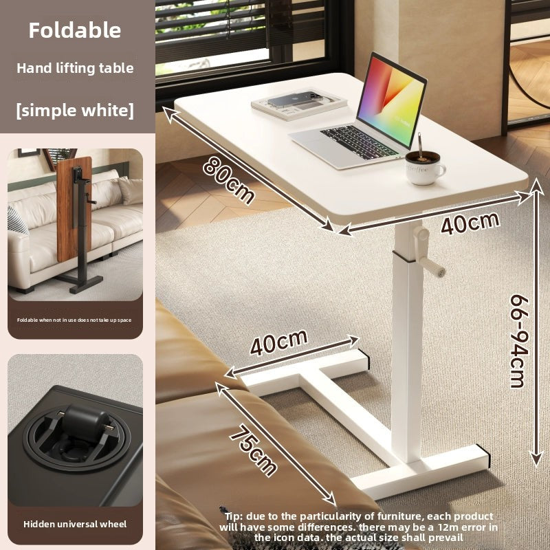 Bedside Table Removable Lifting Computer Table Living Room Sofa Side Folding Table Desk Home Bedroom Bedside Study Table Writing Table Removable Table Girls Small Simple Rental Table