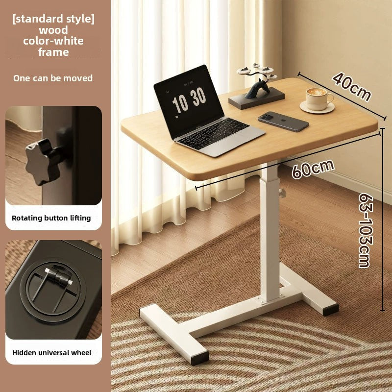 Bedside Table Removable Lifting Computer Table Living Room Sofa Side Folding Table Desk Home Bedroom Bedside Study Table Writing Table Removable Table Girls Small Simple Rental Table