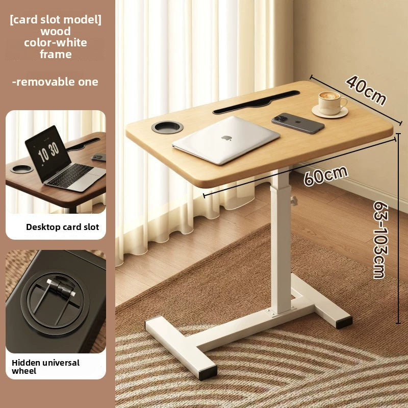 Bedside Table Removable Lifting Computer Table Living Room Sofa Side Folding Table Desk Home Bedroom Bedside Study Table Writing Table Removable Table Girls Small Simple Rental Table