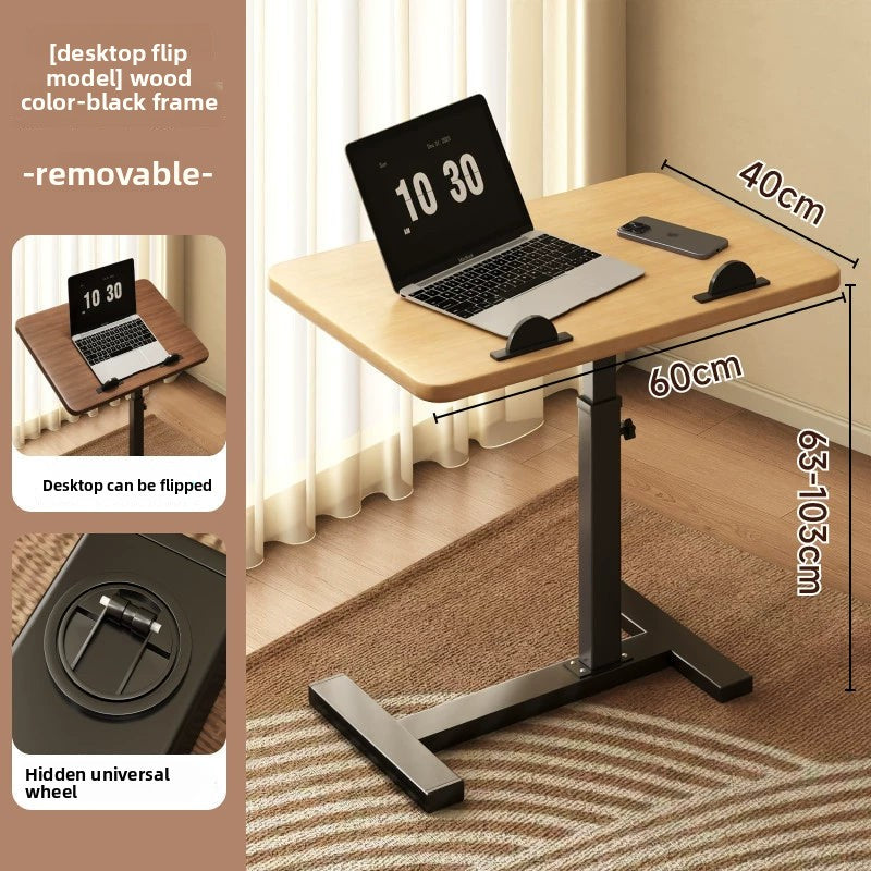 Bedside Table Removable Lifting Computer Table Living Room Sofa Side Folding Table Desk Home Bedroom Bedside Study Table Writing Table Removable Table Girls Small Simple Rental Table