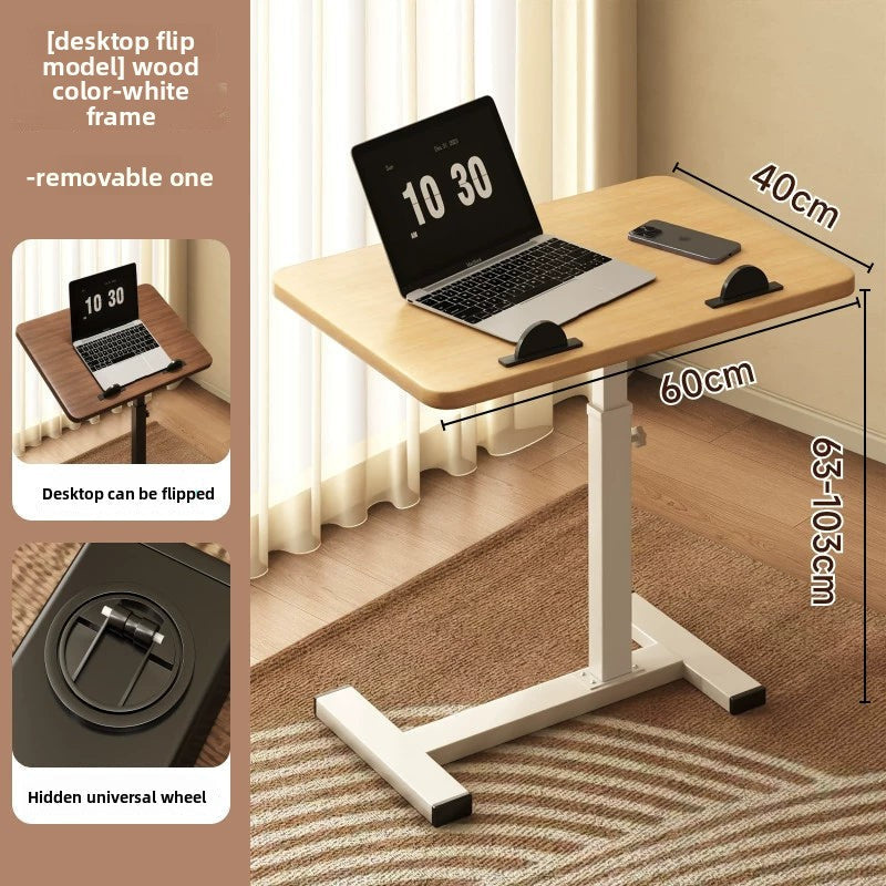 Bedside Table Removable Lifting Computer Table Living Room Sofa Side Folding Table Desk Home Bedroom Bedside Study Table Writing Table Removable Table Girls Small Simple Rental Table