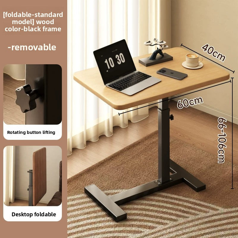 Bedside Table Removable Lifting Computer Table Living Room Sofa Side Folding Table Desk Home Bedroom Bedside Study Table Writing Table Removable Table Girls Small Simple Rental Table