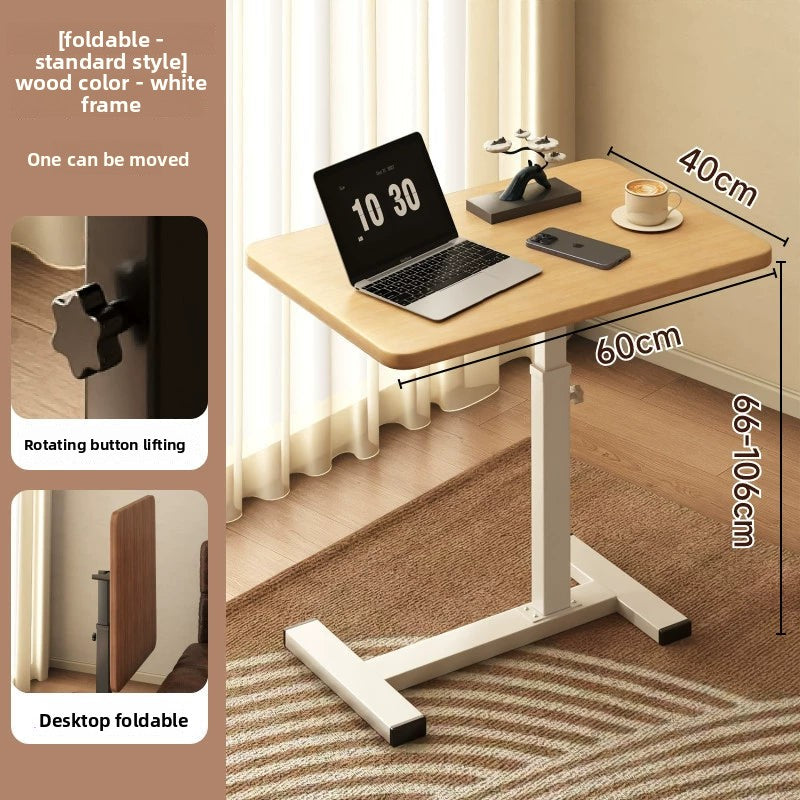 Bedside Table Removable Lifting Computer Table Living Room Sofa Side Folding Table Desk Home Bedroom Bedside Study Table Writing Table Removable Table Girls Small Simple Rental Table