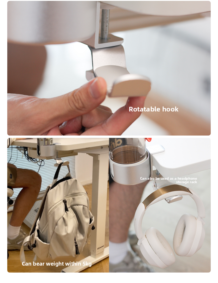 The Cup Holder By The Table, The Earphone Holder, The Rotatable Earphone Holder, The Waterproof Cup Without Punching Holes, Knocks Down