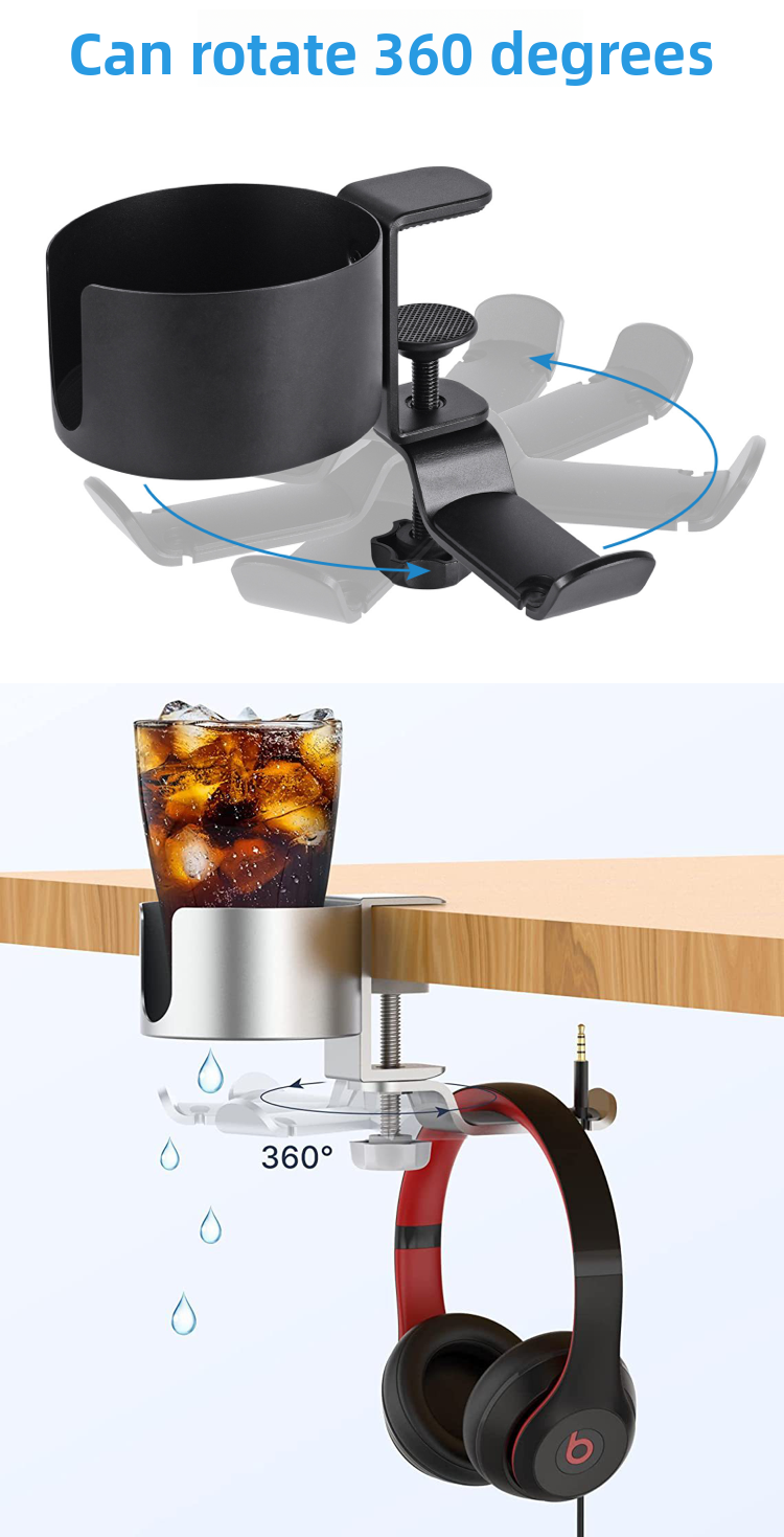 The Cup Holder By The Table, The Earphone Holder, The Rotatable Earphone Holder, The Waterproof Cup Without Punching Holes, Knocks Down