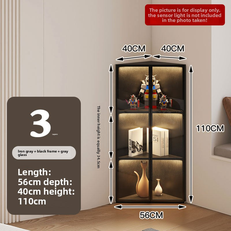 Simple Light Luxury Corner Cabinet Corner Triangle Right Angle Corner Corner Rack Living Room Bedroom Storage Floor Against The Wall