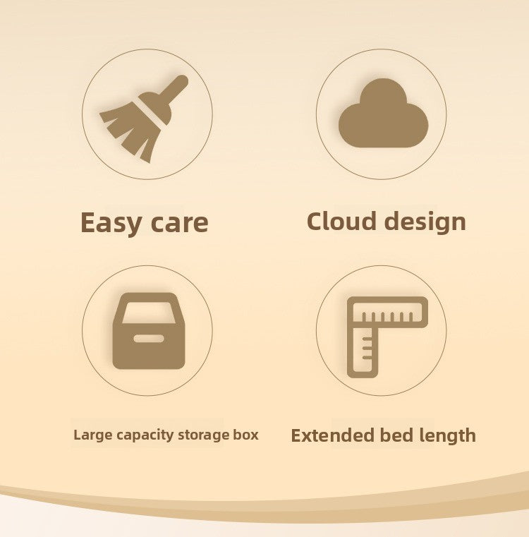 Cream wind cloud sofa bed living room integrated new small apartment double sofa folding dual-purpose tatami