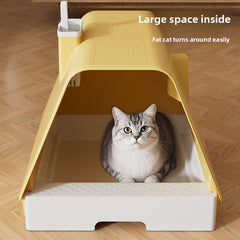 Extra Large Cat Litter Box Fully Enclosed Anti-Spilling with Drawer Type Odor Separation Dustproof with Sand for Kittens Maine Coon Cat Toilet
