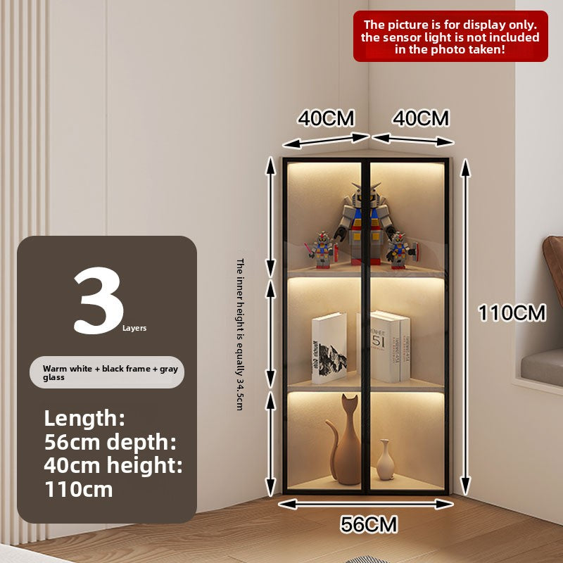 Simple Light Luxury Corner Cabinet Corner Triangle Right Angle Corner Corner Rack Living Room Bedroom Storage Floor Against The Wall