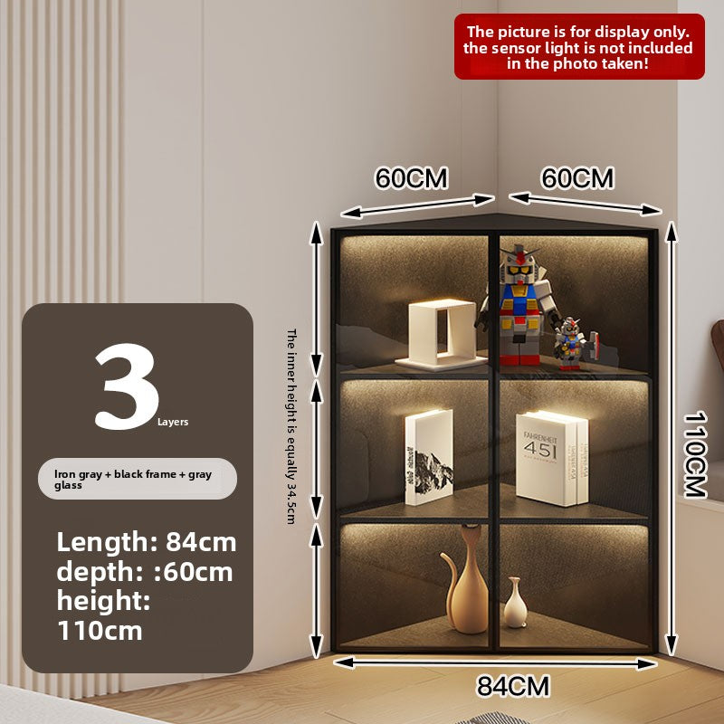 Simple Light Luxury Corner Cabinet Corner Triangle Right Angle Corner Corner Rack Living Room Bedroom Storage Floor Against The Wall