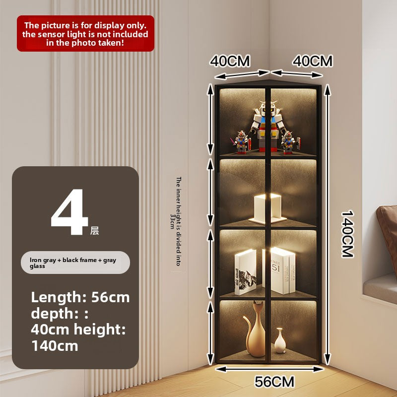 Simple Light Luxury Corner Cabinet Corner Triangle Right Angle Corner Corner Rack Living Room Bedroom Storage Floor Against The Wall