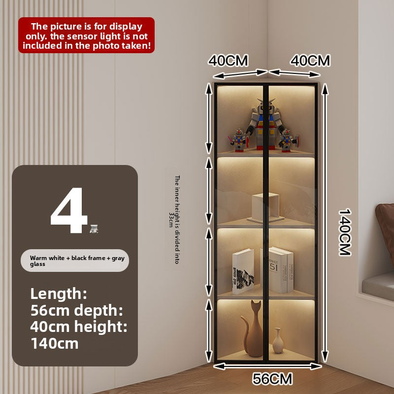 Simple Light Luxury Corner Cabinet Corner Triangle Right Angle Corner Corner Rack Living Room Bedroom Storage Floor Against The Wall