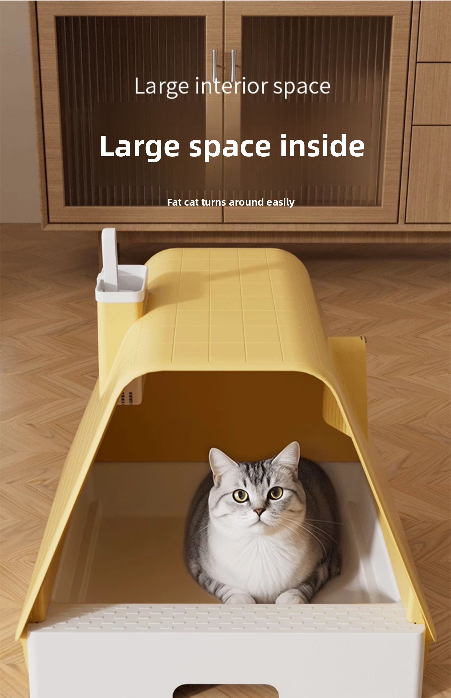 Extra Large Cat Litter Box Fully Enclosed Anti-Spilling with Drawer Type Odor Separation Dustproof with Sand for Kittens Maine Coon Cat Toilet