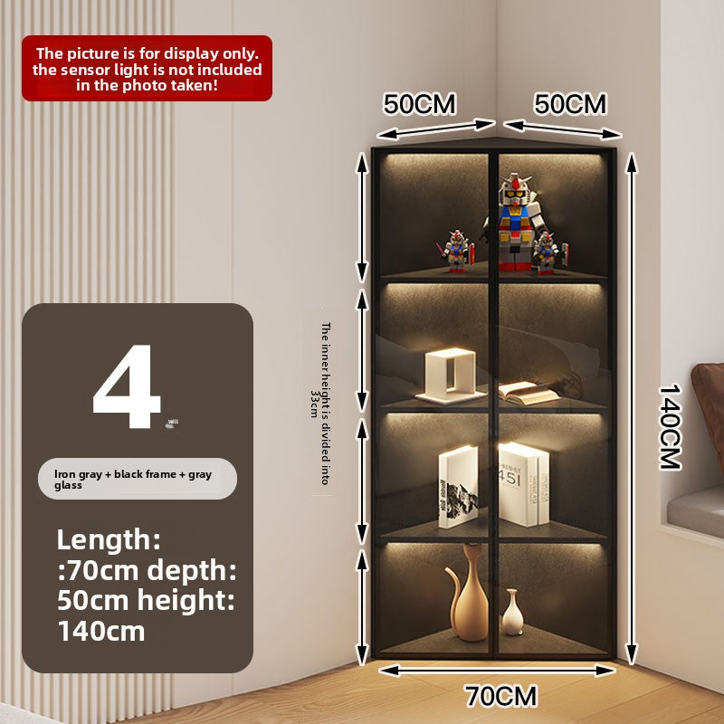 Simple Light Luxury Corner Cabinet Corner Triangle Right Angle Corner Corner Rack Living Room Bedroom Storage Floor Against The Wall