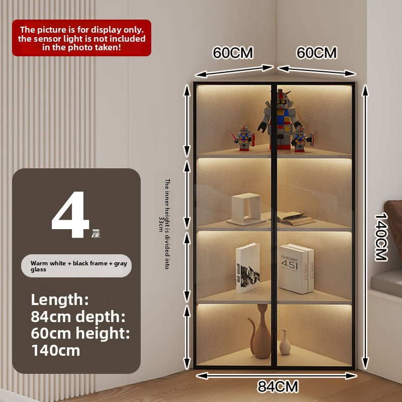 Simple Light Luxury Corner Cabinet Corner Triangle Right Angle Corner Corner Rack Living Room Bedroom Storage Floor Against The Wall