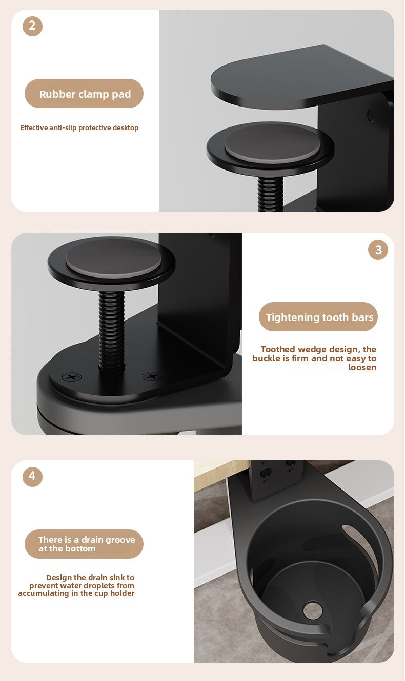 Office Desktop Fixed Water Cup Holder, Table Side Storage, Water Cup Clip Bracket, Water Cup Bracket, Computer Desk Rack
