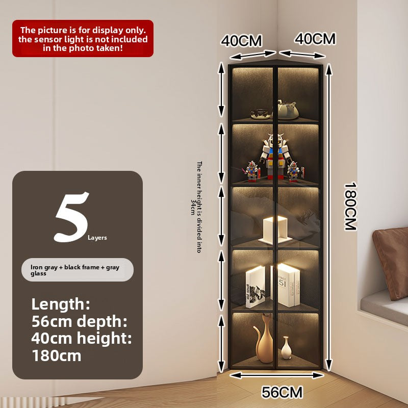 Simple Light Luxury Corner Cabinet Corner Triangle Right Angle Corner Corner Rack Living Room Bedroom Storage Floor Against The Wall
