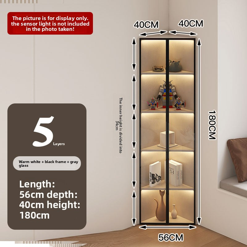 Simple Light Luxury Corner Cabinet Corner Triangle Right Angle Corner Corner Rack Living Room Bedroom Storage Floor Against The Wall