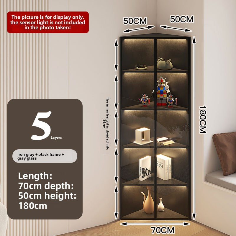 Simple Light Luxury Corner Cabinet Corner Triangle Right Angle Corner Corner Rack Living Room Bedroom Storage Floor Against The Wall