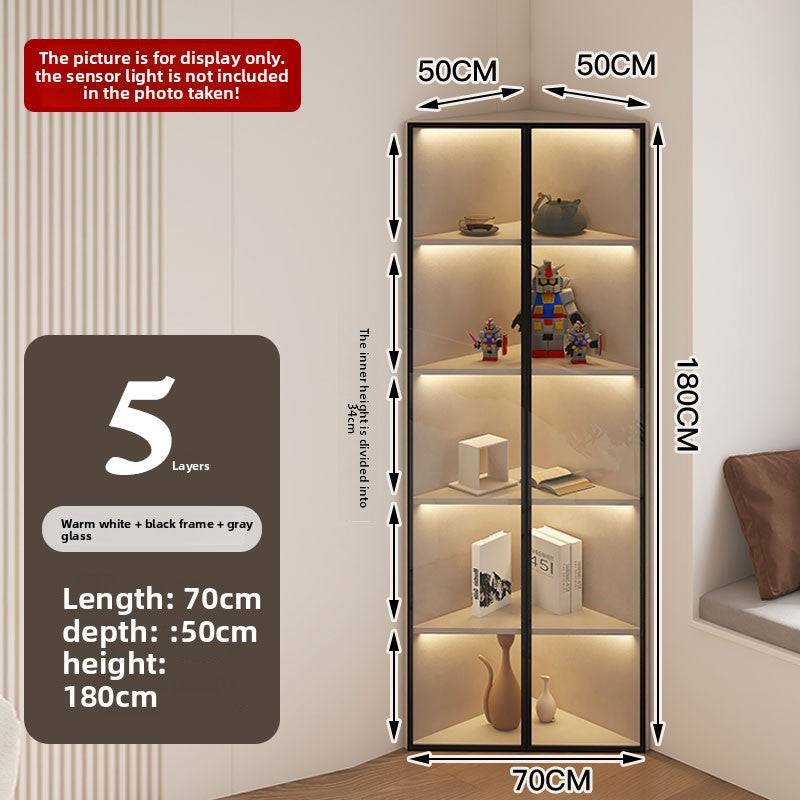 Simple Light Luxury Corner Cabinet Corner Triangle Right Angle Corner Corner Rack Living Room Bedroom Storage Floor Against The Wall