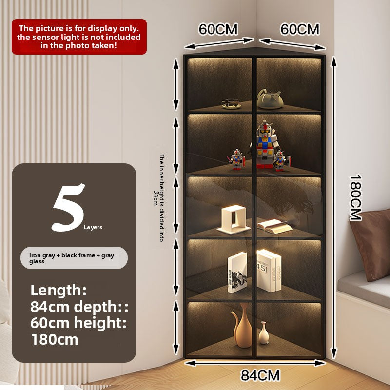 Simple Light Luxury Corner Cabinet Corner Triangle Right Angle Corner Corner Rack Living Room Bedroom Storage Floor Against The Wall