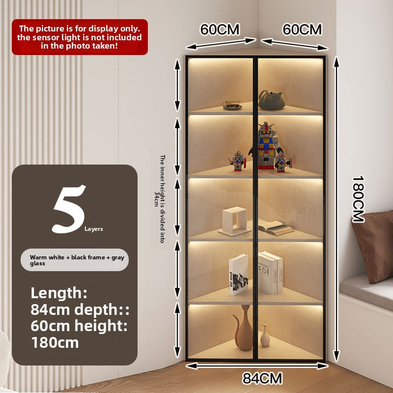 Simple Light Luxury Corner Cabinet Corner Triangle Right Angle Corner Corner Rack Living Room Bedroom Storage Floor Against The Wall