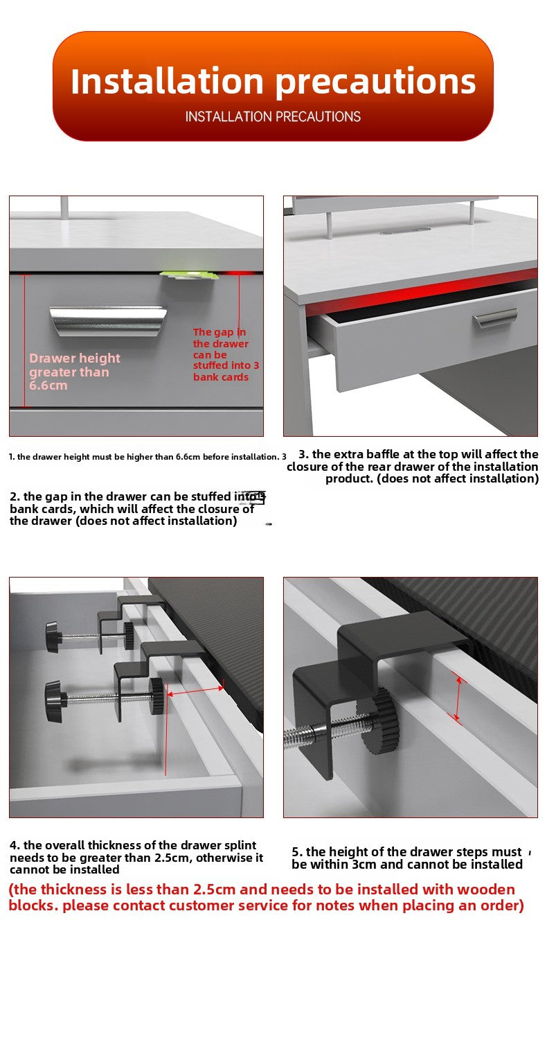 Desktop Extension Board No Punching, Table Lengthened and Widened Extension Board with Drawers Available, Desk Extended Wrench Bracket