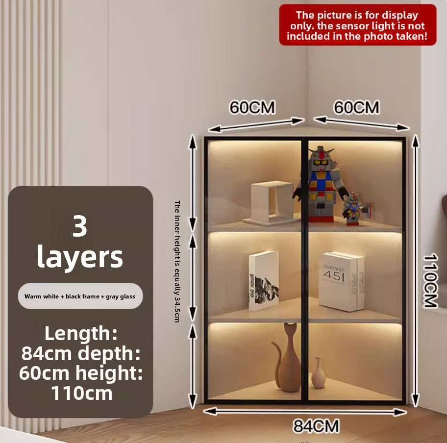 Simple Light Luxury Corner Cabinet Corner Triangle Right Angle Corner Corner Rack Living Room Bedroom Storage Floor Against The Wall