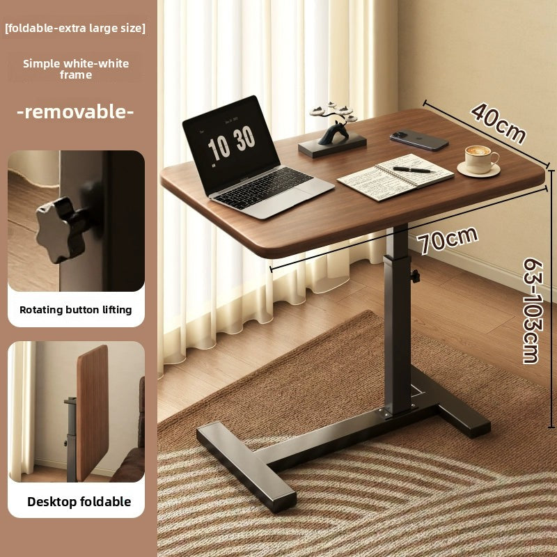 Bedside Table Removable Lifting Computer Table Living Room Sofa Side Folding Table Desk Home Bedroom Bedside Study Table Writing Table Removable Table Girls Small Simple Rental Table