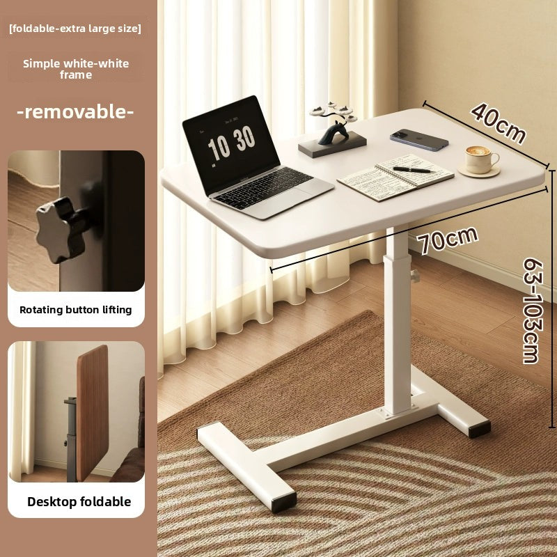 Bedside Table Removable Lifting Computer Table Living Room Sofa Side Folding Table Desk Home Bedroom Bedside Study Table Writing Table Removable Table Girls Small Simple Rental Table